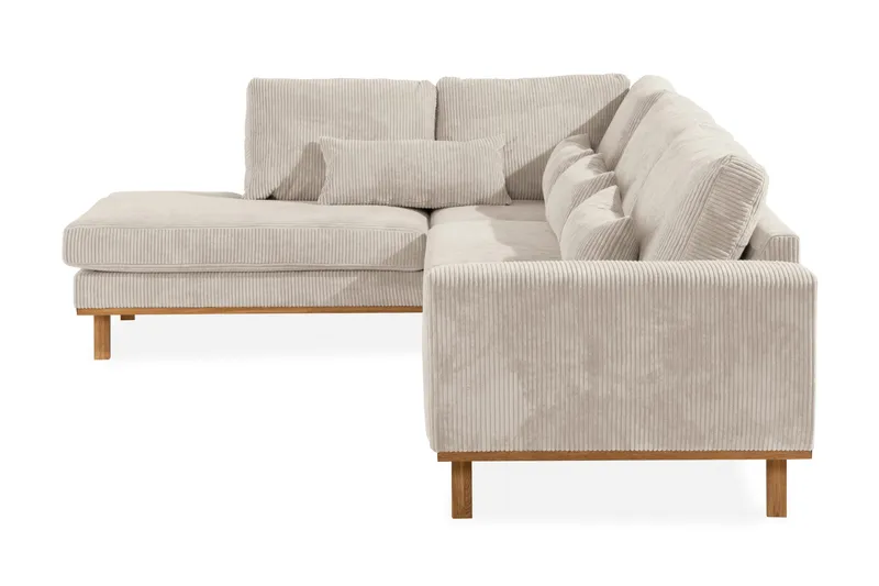 Copenhagen 4-seters Venstrevendt L-formet Sjeselongsofa i Manchester - Beige - Møbler - Sofaer - Sofaer med sjeselong - 4 seters sofa med divan