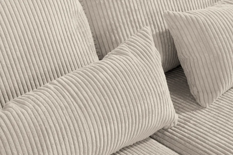 Copenhagen 4-seters Venstrevendt L-formet Sjeselongsofa i Manchester - Beige - Møbler - Sofaer - Sofaer med sjeselong - 4 seters sofa med divan