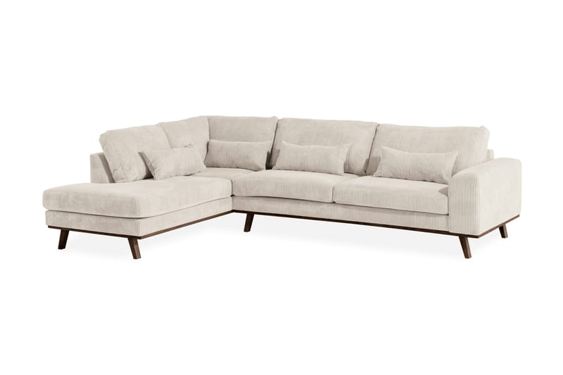 Copenhagen 4-seters Venstrevendt L-formet Sjeselongsofa i Manchester - Beige - Møbler - Sofaer - Sofaer med sjeselong - 4 seters sofa med divan