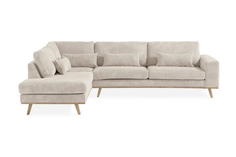 Copenhagen 4-seters Venstrevendt L-formet Sjeselongsofa i Manchester - Beige - Møbler - Sofaer - Sofaer med sjeselong - 4 seters sofa med divan