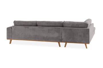 Copenhagen 4-seters Venstrevendt L-formet Sjeselongsofa i Manchester - Mørk grå - Møbler - Sofaer - Sofaer med sjeselong - 4 seters sofa med divan