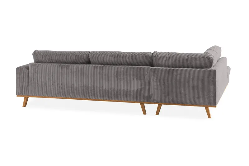 Copenhagen 4-seters Venstrevendt L-formet Sjeselongsofa i Manchester - Mørk grå - Møbler - Sofaer - Sofaer med sjeselong - 4 seters sofa med divan