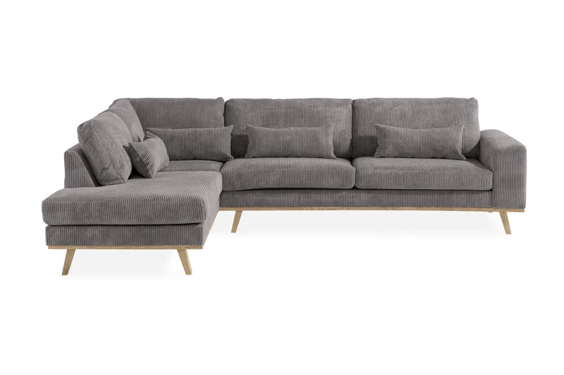 Copenhagen 4-seters Venstrevendt L-formet Sjeselongsofa i Manchester - Mørk grå - Møbler - Sofaer - Sofaer med sjeselong - 4 seters sofa med divan