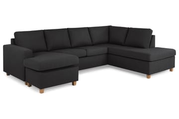 Crazy 4-seters Høyrevendt U-formet Large Sofa med Divan og Sjeselong i Stoff - Antrasitt - Møbler - Sofaer - Sofaer med sjeselong - 4 seters sofa med divan