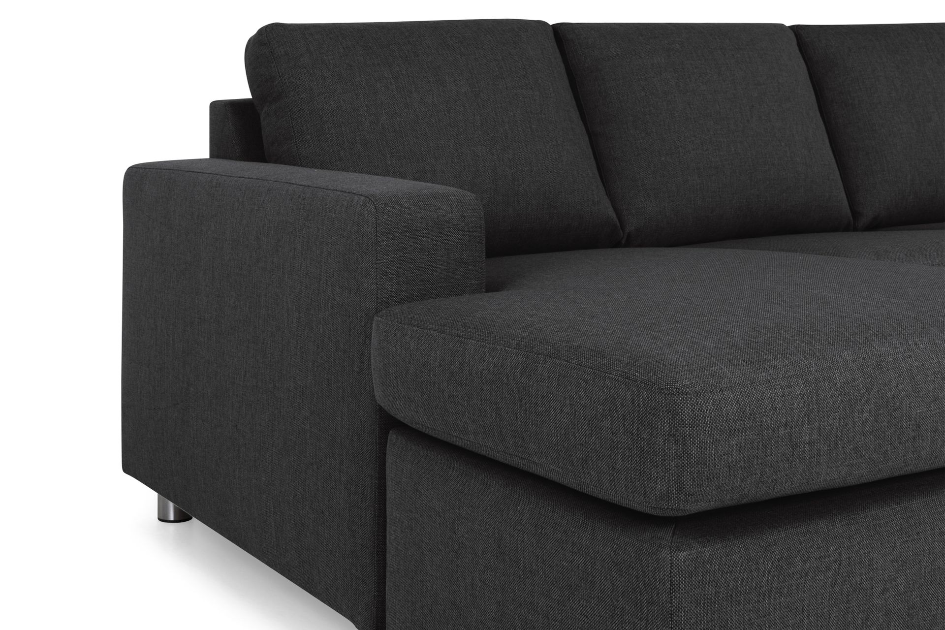 Crazy 4-seters Høyrevendt U-formet Large Sofa med Divan og Sjeselong i Stoff - Antrasitt - Møbler - Sofaer - Sofaer med sjeselong - 4 seters sofa med divan