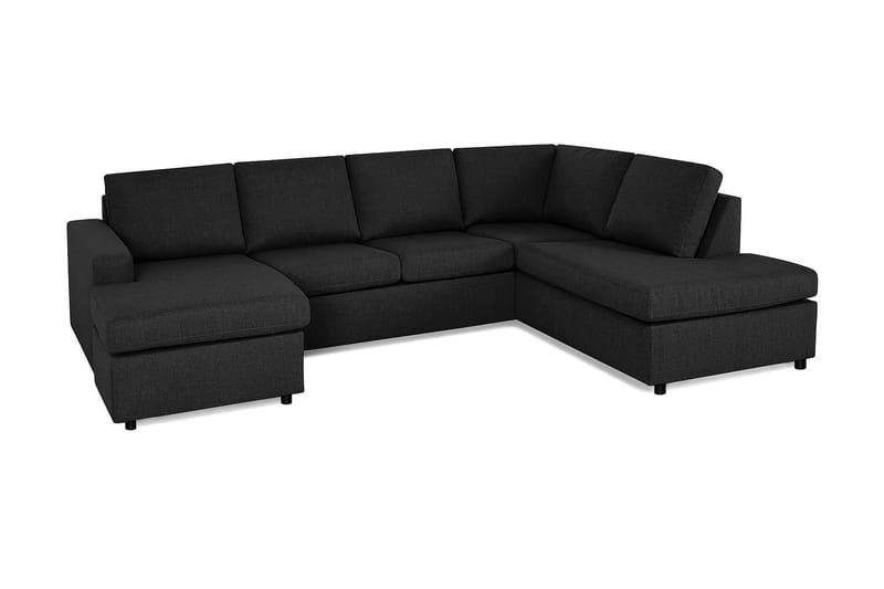 Crazy 4-seters Høyrevendt U-formet Large Sofa med Divan og Sjeselong i Stoff - Antrasitt - Møbler - Sofaer - Sofaer med sjeselong - 4 seters sofa med divan