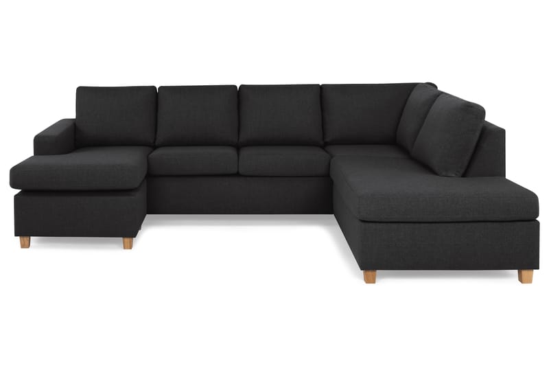 Crazy 4-seters Høyrevendt U-formet Large Sofa med Divan og Sjeselong i Stoff - Antrasitt - Møbler - Sofaer - Sofaer med sjeselong - 4 seters sofa med divan