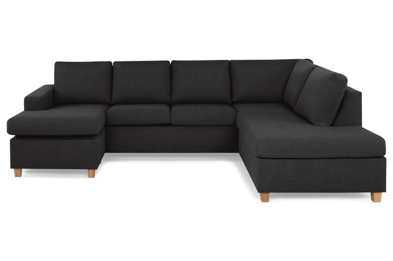 Crazy 4-seters Høyrevendt U-formet Large Sofa med Divan og Sjeselong i Stoff - Antrasitt - Møbler - Sofaer - Sofaer med sjeselong - 4 seters sofa med divan