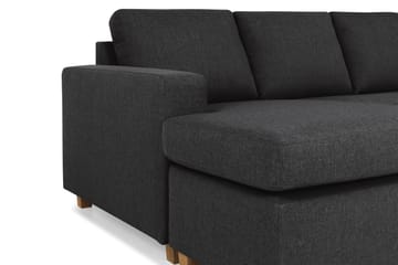 Crazy 4-seters Høyrevendt U-formet Large Sofa med Divan og Sjeselong i Stoff - Antrasitt - Møbler - Sofaer - Sofaer med sjeselong - 4 seters sofa med divan