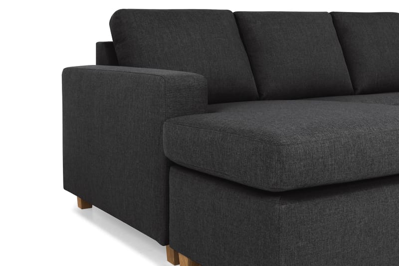 Crazy 4-seters Høyrevendt U-formet Large Sofa med Divan og Sjeselong i Stoff - Antrasitt - Møbler - Sofaer - Sofaer med sjeselong - 4 seters sofa med divan