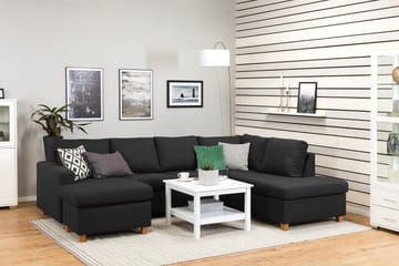 Crazy 4-seters Høyrevendt U-formet Large Sofa med Divan og Sjeselong i Stoff - Antrasitt - Møbler - Sofaer - Sofaer med sjeselong - 4 seters sofa med divan