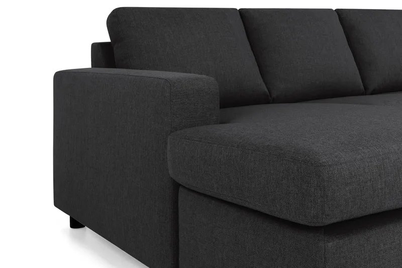 Crazy 4-seters Høyrevendt U-formet Large Sofa med Divan og Sjeselong i Stoff - Antrasitt - Møbler - Sofaer - Sofaer med sjeselong - 4 seters sofa med divan