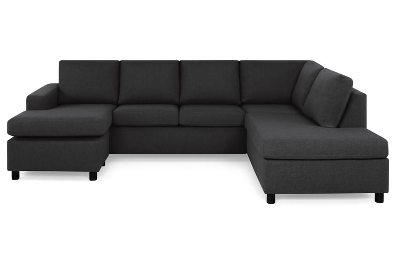 Crazy 4-seters Høyrevendt U-formet Large Sofa med Divan og Sjeselong i Stoff - Antrasitt - Møbler - Sofaer - Sofaer med sjeselong - 4 seters sofa med divan