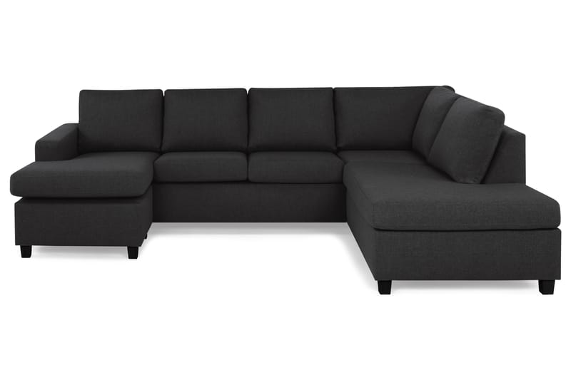 Crazy 4-seters Høyrevendt U-formet Large Sofa med Divan og Sjeselong i Stoff - Antrasitt - Møbler - Sofaer - Sofaer med sjeselong - 4 seters sofa med divan