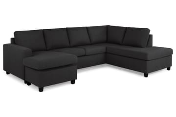 Crazy 4-seters Høyrevendt U-formet Large Sofa med Divan og Sjeselong i Stoff - Antrasitt - Møbler - Sofaer - Sofaer med sjeselong - 4 seters sofa med divan