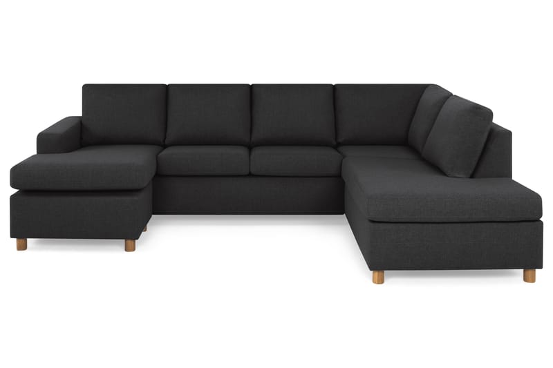 Crazy 4-seters Høyrevendt U-formet Large Sofa med Divan og Sjeselong i Stoff - Antrasitt - Møbler - Sofaer - Sofaer med sjeselong - 4 seters sofa med divan