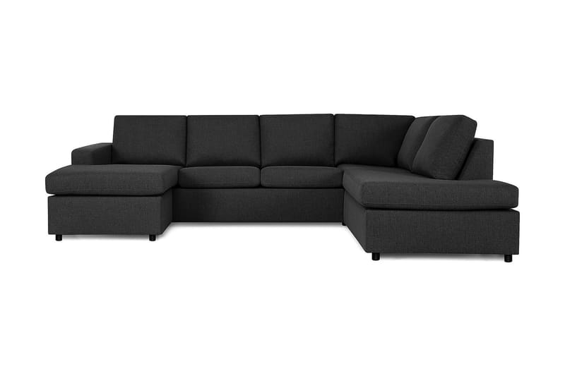 Crazy 4-seters Høyrevendt U-formet Large Sofa med Divan og Sjeselong i Stoff - Antrasitt - Møbler - Sofaer - Sofaer med sjeselong - 4 seters sofa med divan