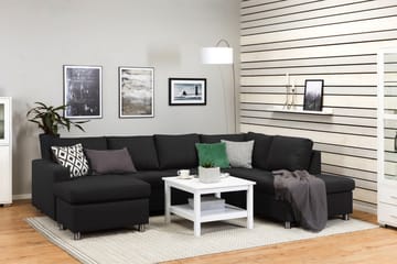 Crazy 4-seters Høyrevendt U-formet Large Sofa med Divan og Sjeselong i Stoff - Antrasitt - Møbler - Sofaer - Sofaer med sjeselong - 4 seters sofa med divan