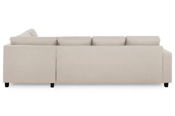 Crazy 4-seters Høyrevendt U-formet Large Sofa med Divan og Sjeselong i Stoff - Beige - Møbler - Sofaer - Sofaer med sjeselong - 4 seters sofa med divan