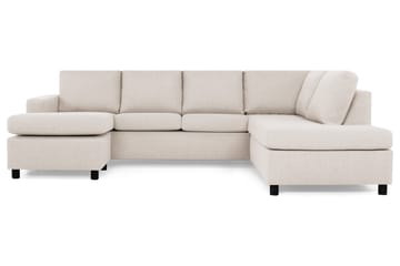 Crazy 4-seters Høyrevendt U-formet Large Sofa med Divan og Sjeselong i Stoff - Beige - Møbler - Sofaer - Sofaer med sjeselong - 4 seters sofa med divan