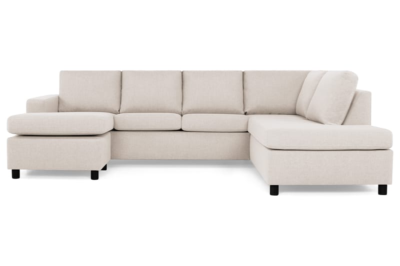 Crazy 4-seters Høyrevendt U-formet Large Sofa med Divan og Sjeselong i Stoff - Beige - Møbler - Sofaer - Sofaer med sjeselong - 4 seters sofa med divan