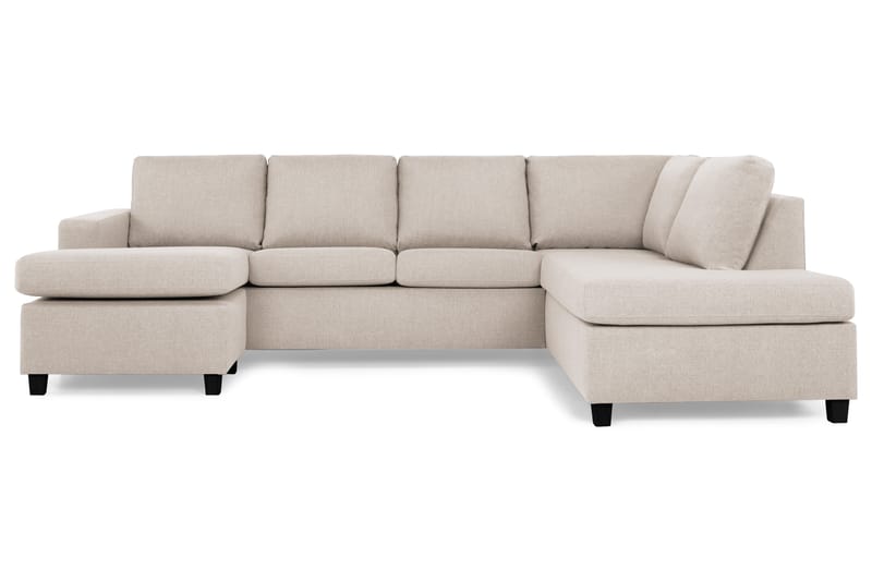 Crazy 4-seters Høyrevendt U-formet Large Sofa med Divan og Sjeselong i Stoff - Beige - Møbler - Sofaer - Sofaer med sjeselong - 4 seters sofa med divan