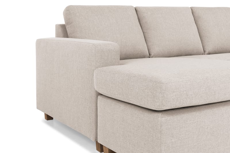 Crazy 4-seters Høyrevendt U-formet Large Sofa med Divan og Sjeselong i Stoff - Beige - Møbler - Sofaer - Sofaer med sjeselong - 4 seters sofa med divan