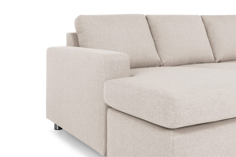 Crazy 4-seters Høyrevendt U-formet Large Sofa med Divan og Sjeselong i Stoff - Beige - Møbler - Sofaer - Sofaer med sjeselong - 4 seters sofa med divan