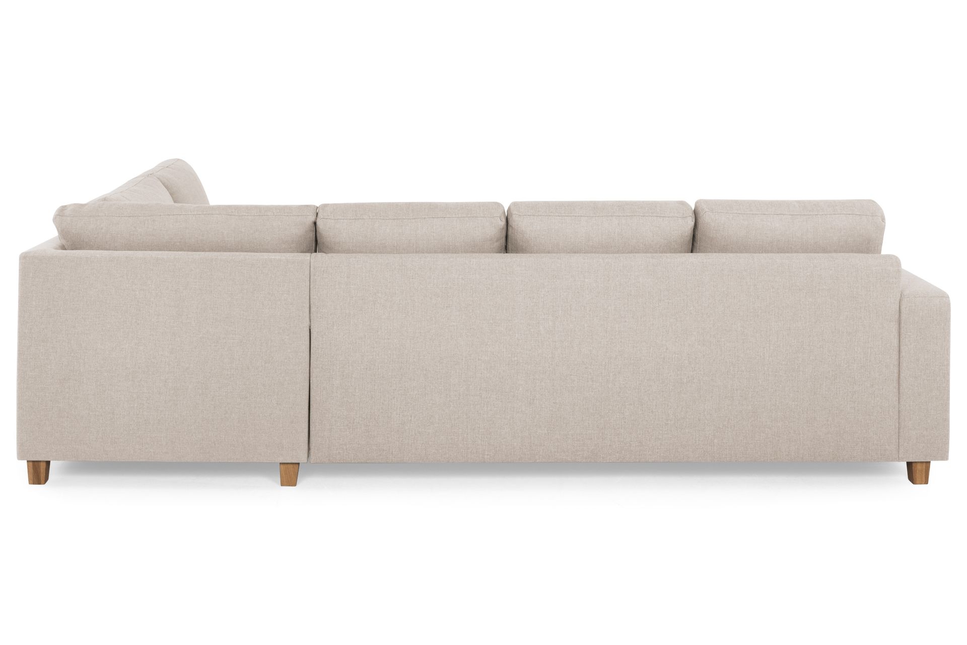 Crazy 4-seters Høyrevendt U-formet Large Sofa med Divan og Sjeselong i Stoff - Beige - Møbler - Sofaer - Sofaer med sjeselong - 4 seters sofa med divan