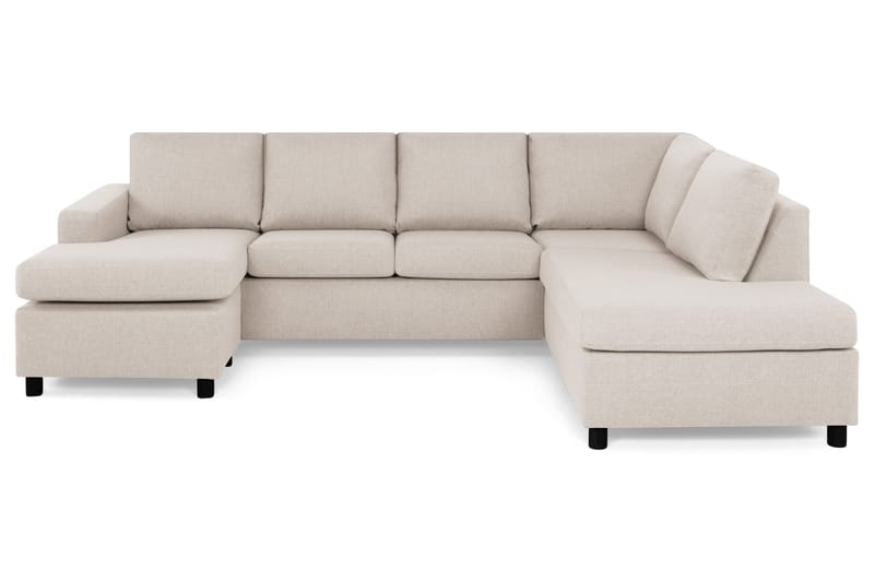 Crazy 4-seters Høyrevendt U-formet Large Sofa med Divan og Sjeselong i Stoff - Beige - Møbler - Sofaer - Sofaer med sjeselong - 4 seters sofa med divan