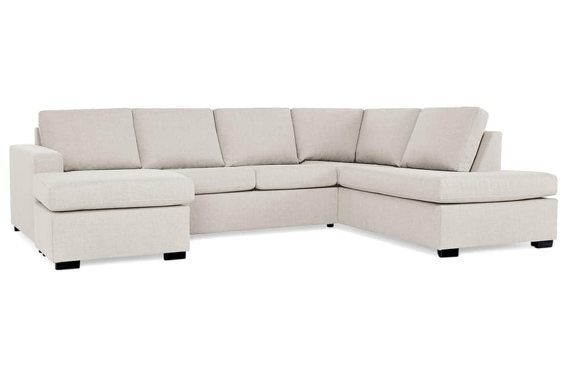 Crazy 4-seters Høyrevendt U-formet Large Sofa med Divan og Sjeselong i Stoff - Beige - Møbler - Sofaer - Sofaer med sjeselong - 4 seters sofa med divan