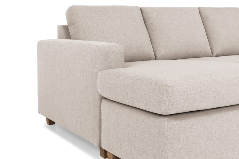 Crazy 4-seters Høyrevendt U-formet Large Sofa med Divan og Sjeselong i Stoff - Beige - Møbler - Sofaer - Sofaer med sjeselong - 4 seters sofa med divan