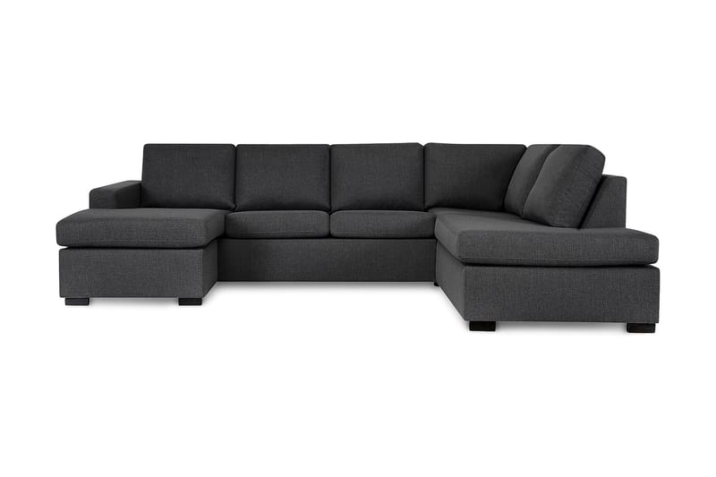 Crazy 4-seters Høyrevendt U-formet Large Sofa med Divan og Sjeselong i Stoff - Mørk grå - Møbler - Sofaer - Sofaer med sjeselong - 4 seters sofa med divan