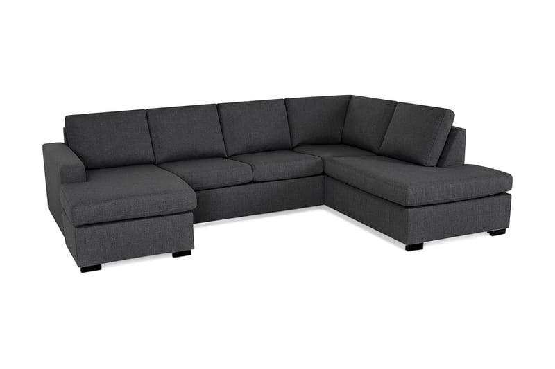 Crazy 4-seters Høyrevendt U-formet Large Sofa med Divan og Sjeselong i Stoff - Mørk grå - Møbler - Sofaer - Sofaer med sjeselong - 4 seters sofa med divan