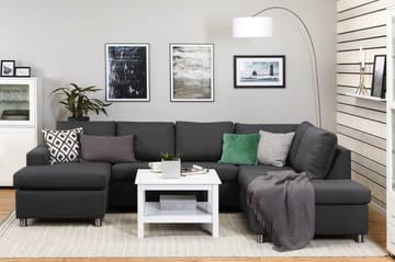 Crazy 4-seters Høyrevendt U-formet Large Sofa med Divan og Sjeselong i Stoff - Mørk grå - Møbler - Sofaer - Sofaer med sjeselong - 4 seters sofa med divan