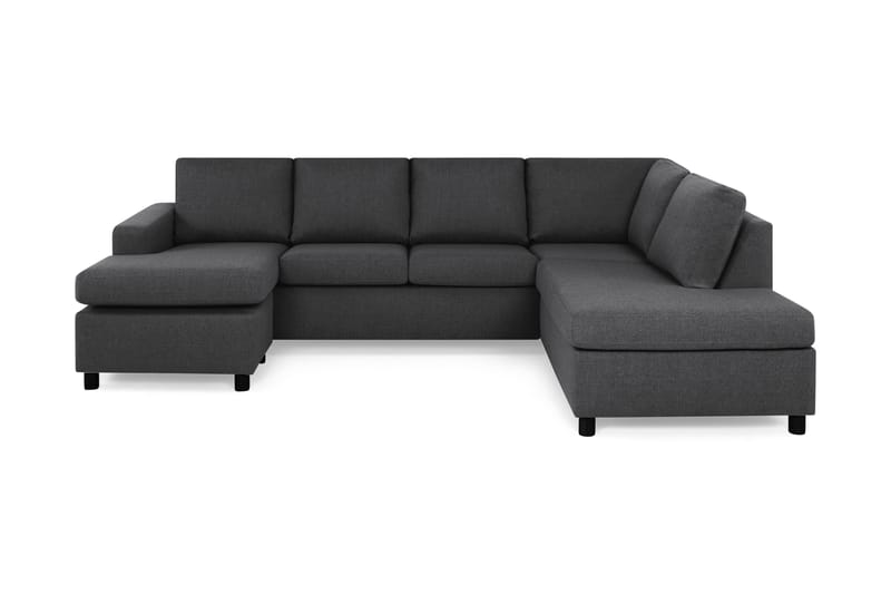 Crazy 4-seters Høyrevendt U-formet Large Sofa med Divan og Sjeselong i Stoff - Mørk grå - Møbler - Sofaer - Sofaer med sjeselong - 4 seters sofa med divan