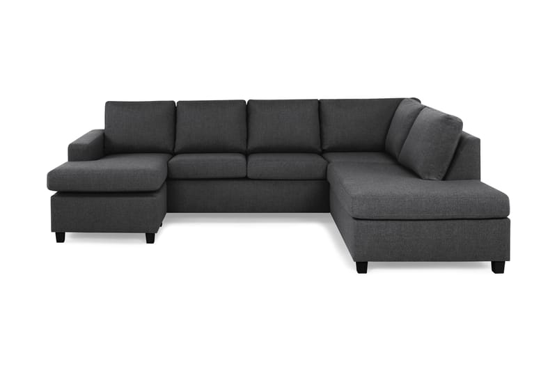 Crazy 4-seters Høyrevendt U-formet Large Sofa med Divan og Sjeselong i Stoff - Mørk grå - Møbler - Sofaer - Sofaer med sjeselong - 4 seters sofa med divan