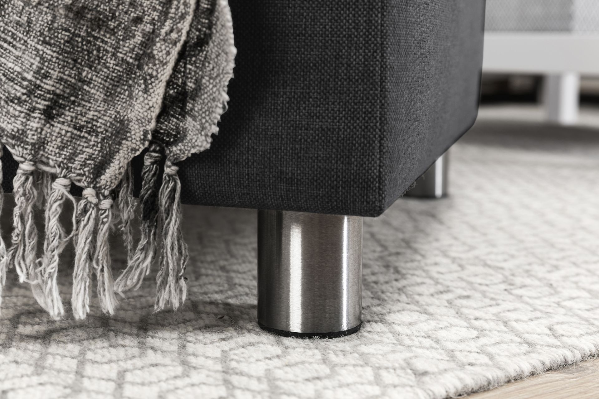 Crazy 4-seters Høyrevendt U-formet Large Sofa med Divan og Sjeselong i Stoff - Mørk grå - Møbler - Sofaer - Sofaer med sjeselong - 4 seters sofa med divan