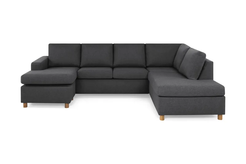Crazy 4-seters Høyrevendt U-formet Large Sofa med Divan og Sjeselong i Stoff - Mørk grå - Møbler - Sofaer - Sofaer med sjeselong - 4 seters sofa med divan