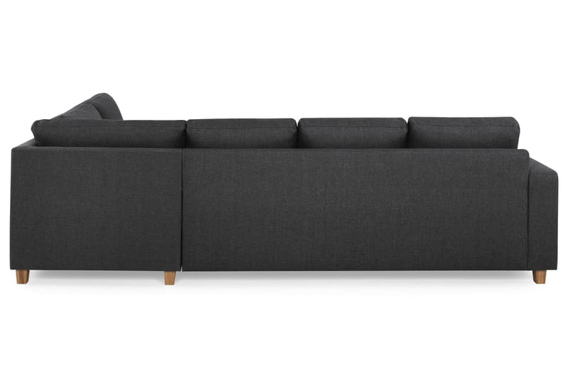 Crazy 4-seters Høyrevendt U-formet Large Sofa med Divan og Sjeselong i Stoff - Mørk grå - Møbler - Sofaer - Sofaer med sjeselong - 4 seters sofa med divan