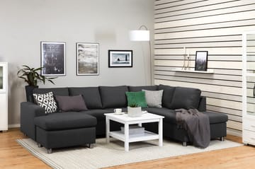 Crazy 4-seters Høyrevendt U-formet Large Sofa med Divan og Sjeselong i Stoff - Mørk grå - Møbler - Sofaer - Sofaer med sjeselong - 4 seters sofa med divan
