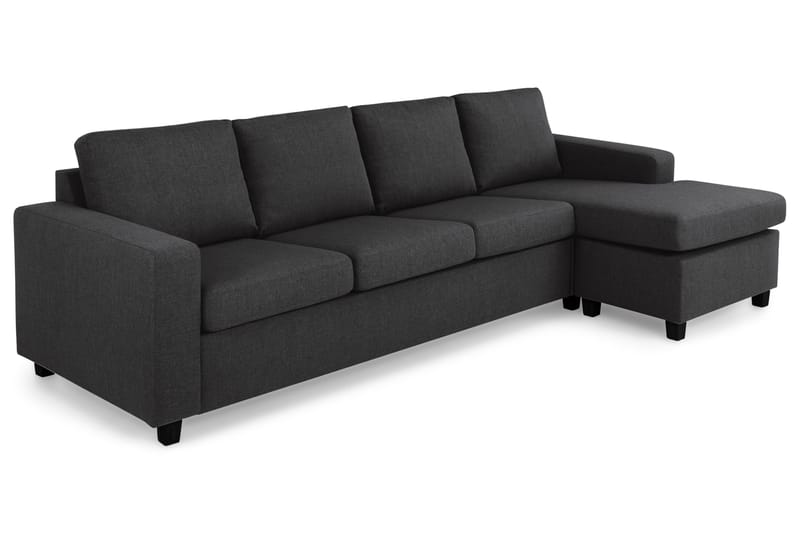 Crazy 4-seters Vendbar L-formet Sjeselongsofa i Stoff - Antrasitt - Møbler - Sofaer - Sofaer med sjeselong - 4 seters sofa med divan