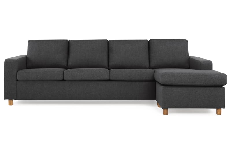 Crazy 4-seters Vendbar L-formet Sjeselongsofa i Stoff - Antrasitt - Møbler - Sofaer - Sofaer med sjeselong - 4 seters sofa med divan