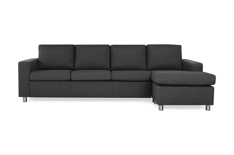 Crazy 4-seters Vendbar L-formet Sjeselongsofa i Stoff - Antrasitt - Møbler - Sofaer - Sofaer med sjeselong - 4 seters sofa med divan