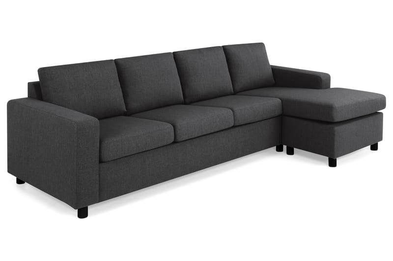 Crazy 4-seters Vendbar L-formet Sjeselongsofa i Stoff - Antrasitt - Møbler - Sofaer - Sofaer med sjeselong - 4 seters sofa med divan