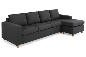 Crazy 4-seters Vendbar L-formet Sjeselongsofa i Stoff - Antrasitt - Møbler - Sofaer - Sofaer med sjeselong - 4 seters sofa med divan
