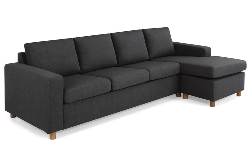 Crazy 4-seters Vendbar L-formet Sjeselongsofa i Stoff - Antrasitt - Møbler - Sofaer - Sofaer med sjeselong - 4 seters sofa med divan