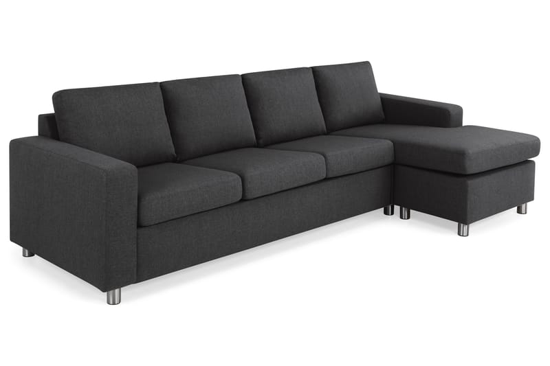 Crazy 4-seters Vendbar L-formet Sjeselongsofa i Stoff - Antrasitt - Møbler - Sofaer - Sofaer med sjeselong - 4 seters sofa med divan