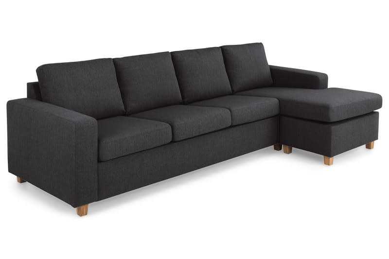 Crazy 4-seters Vendbar L-formet Sjeselongsofa i Stoff - Antrasitt - Møbler - Sofaer - Sofaer med sjeselong - 4 seters sofa med divan