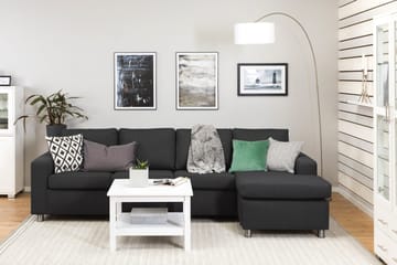 Crazy 4-seters Vendbar L-formet Sjeselongsofa i Stoff - Antrasitt - Møbler - Sofaer - Sofaer med sjeselong - 4 seters sofa med divan
